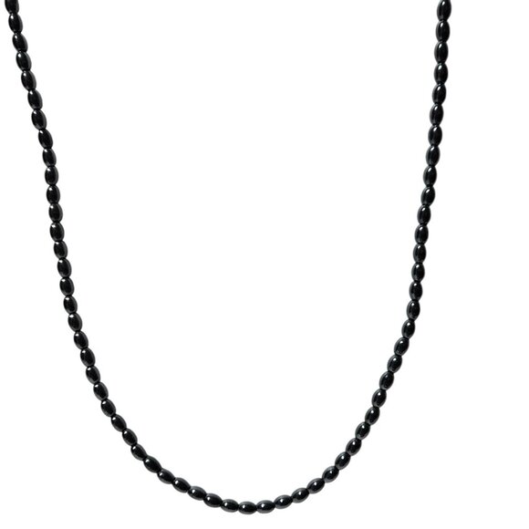 Elegant Hematite Beaded Necklace Minimalist Peace Protection Spiritual Jewelry - Picture 1 of 5